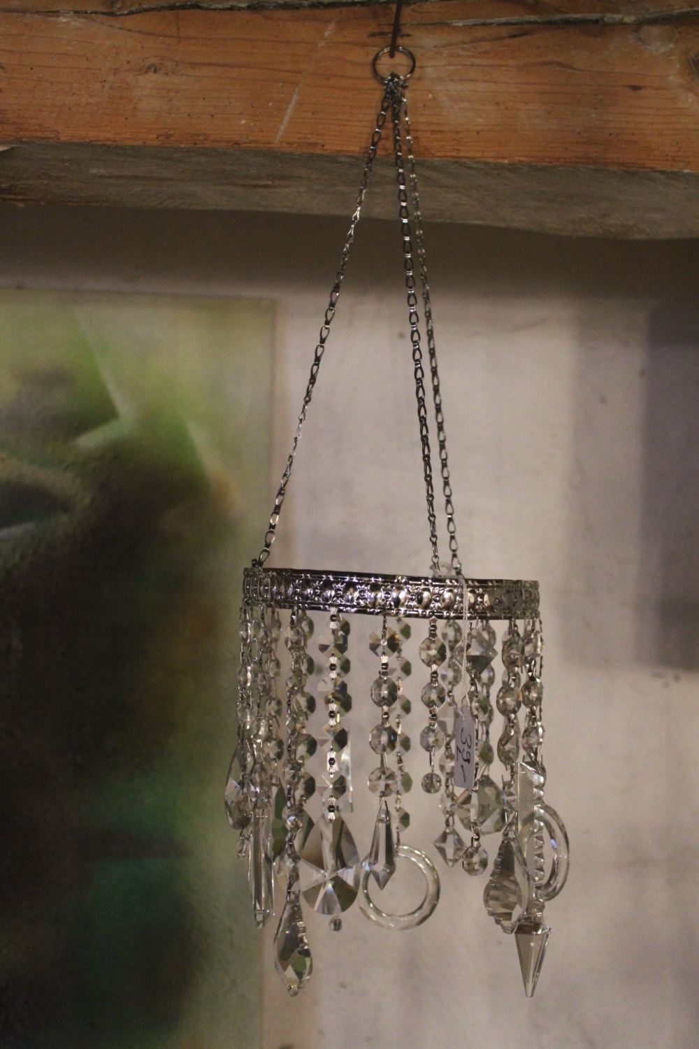 Silberner Dekoring mit Kette / H:ca 60cm